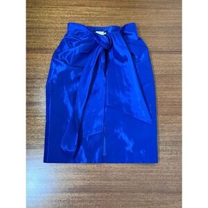Novespazio Noboru Yamafuji Blue Tie Bow‎ Front Pencil Skirt Women's Size M Japan